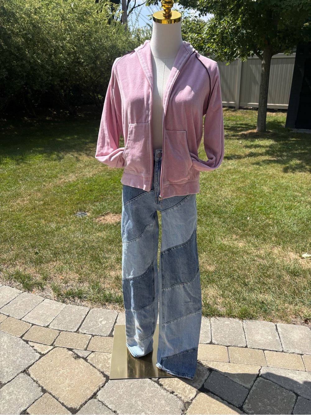 Two-Tone Patchwork Jeans